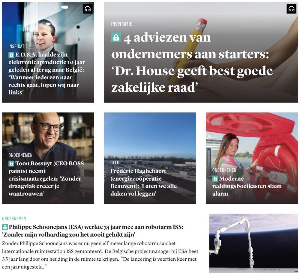 Enkele van mijn artikels die gepubliceerd werden in Trends Magazine